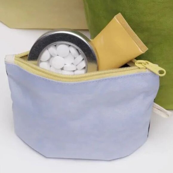 NWOT Baggu Go Pouch Small - Chocolate Plum & Lavender Grey (Pastel Colorblock) - Picture 5 of 7